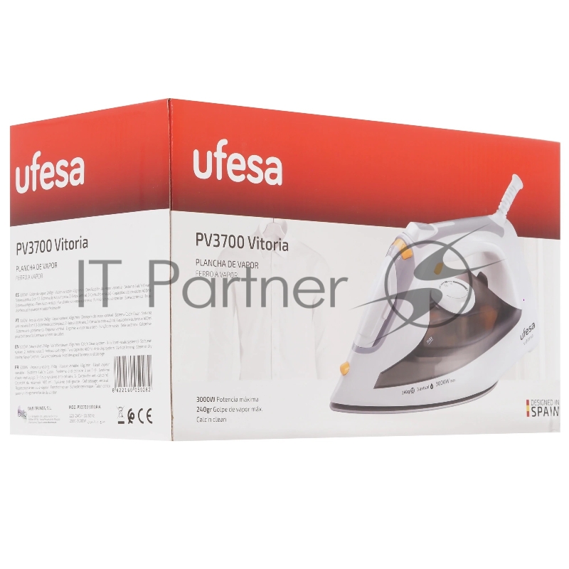 Утюг Ufesa PV3700 VITORIA белый/серый, 3000 Вт, 45 г/мин, 240 г/мин, 400 мл