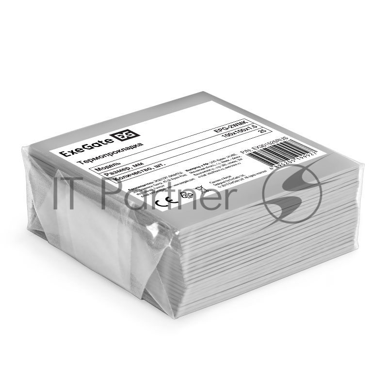Термопрокладка ExeGate EPG-2WMK (100x100x1.5 mm, 1,7 Вт/ (м•К), теплопроводящая клейкая двухсторонняя, комплект 25шт)