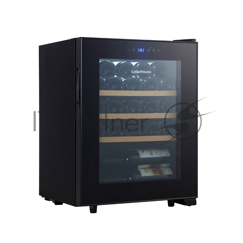 Винный шкаф Cellar Private CP023 черный, 60 л, 1 отсек, 23 бут.