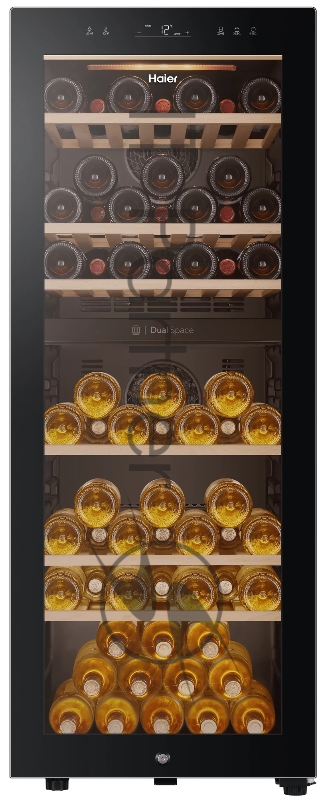 Винный шкаф Haier FWC77GDAE1 черный, 190 л, 2 отсека, 77 бут., класс A