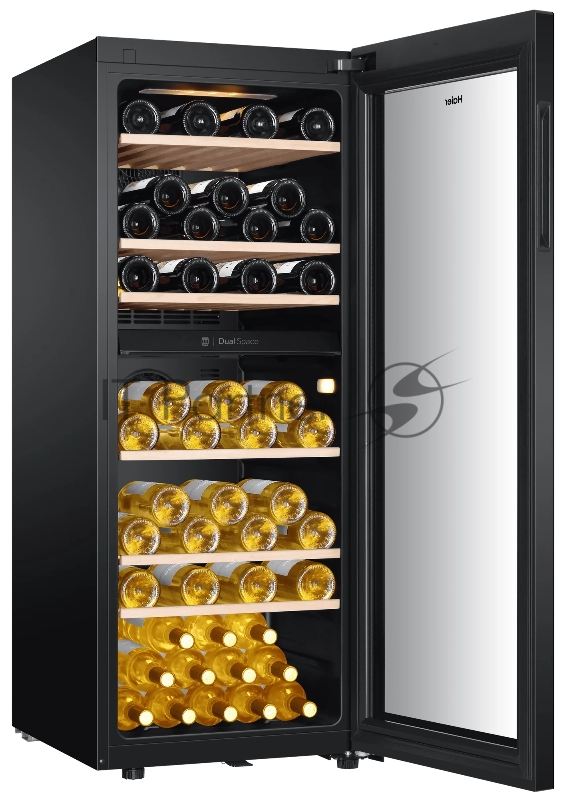 Винный шкаф Haier FWC77GDAE1 черный, 190 л, 2 отсека, 77 бут., класс A