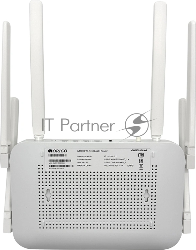 Роутер беспроводной Origo OWR3030AXG (OWR3030AXG/A3A) 10/100/1000BASE-T белый