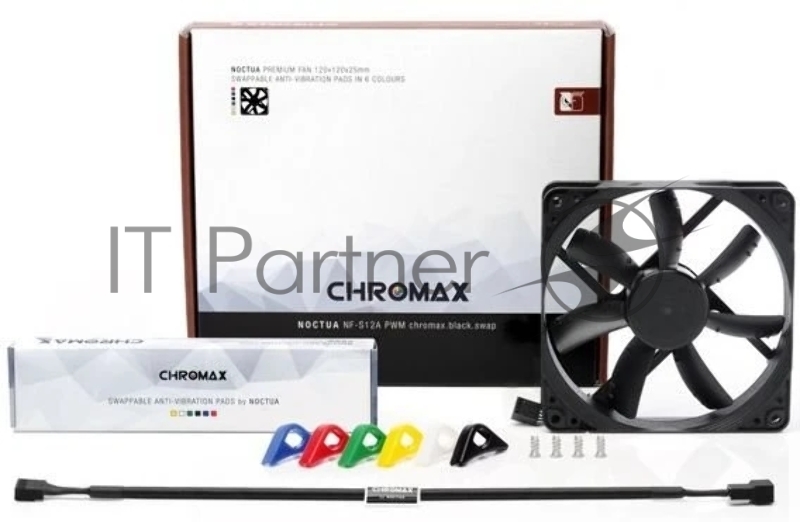 Кулер для корпуса/ Case Cooler Noctua NF-S12A PWM chromax.black.swap (120x120x25mm, 4-pin PWM, 63.27CFM, 17.8dBA, 1200RPM, Black)