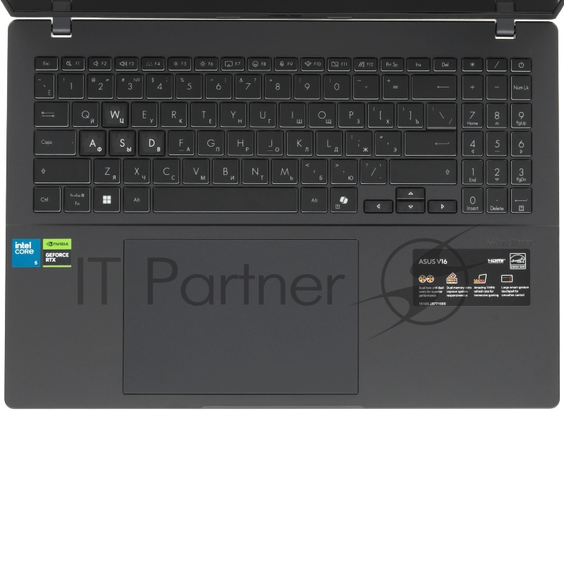 Ноутбук ASUS Vivobook 16 V3607VU-RP191/16/IPS/Intel Core 5 210H/16Gb/512Gb SSD/NVIDIA GeForce RTX 4050 6Gb/NoOS/черный/1.95kg