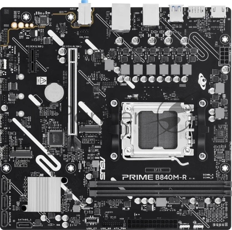 Материнская плата Asus PRIME B840M-R Socket AM5 AMD B840 2xDDR5 mATX AC`97 8ch(7.1) GbLAN RAID+HDMI+DP