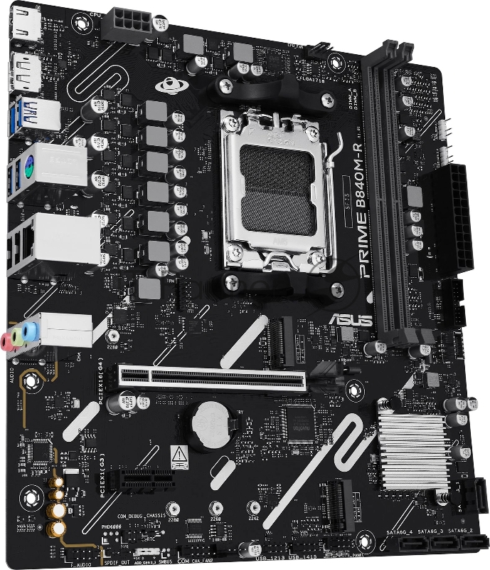 Материнская плата Asus PRIME B840M-R Socket AM5 AMD B840 2xDDR5 mATX AC`97 8ch(7.1) GbLAN RAID+HDMI+DP