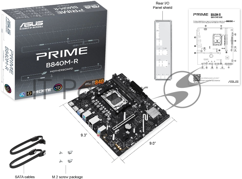Материнская плата Asus PRIME B840M-R Socket AM5 AMD B840 2xDDR5 mATX AC`97 8ch(7.1) GbLAN RAID+HDMI+DP