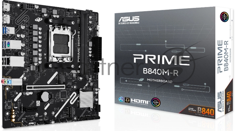 Материнская плата Asus PRIME B840M-R Socket AM5 AMD B840 2xDDR5 mATX AC`97 8ch(7.1) GbLAN RAID+HDMI+DP