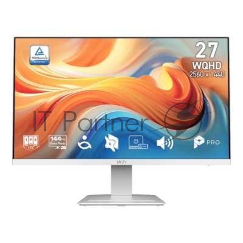 Монитор MSI 27 Pro MP273QW E14 белый IPS LED 4ms 16:9 HDMI M/M матовая 1500:1 300cd 178гр/178гр 2560x1440 144Hz DP Quad HD 2K (1440p) 3.95кг