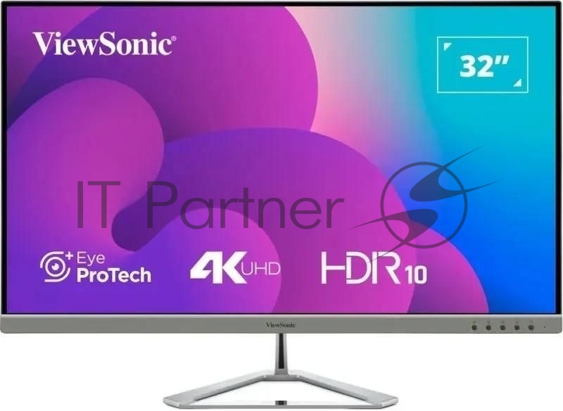Монитор ViewSonic 31.5 VX3276-4K-MHD-2 серебристый VA LED 16:9 HDMI M/M матовая 350cd 178гр/178гр 3840x2160 60Hz DP 4K 6.9кг