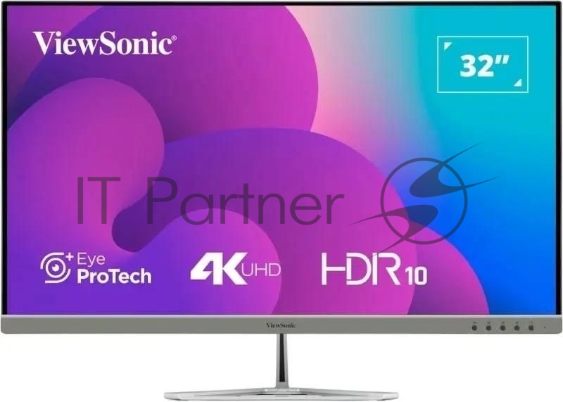Монитор ViewSonic 31.5 VX3276-4K-MHD-2 серебристый VA LED 16:9 HDMI M/M матовая 350cd 178гр/178гр 3840x2160 60Hz DP 4K 6.9кг