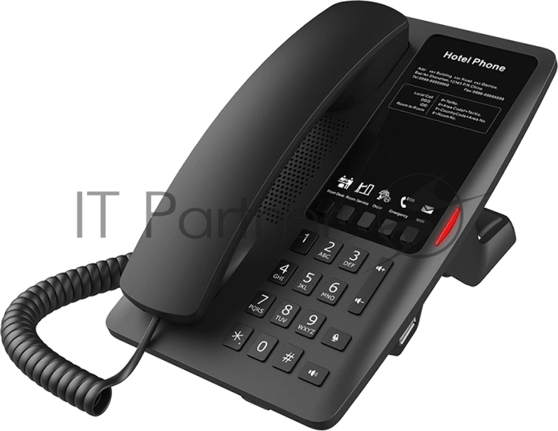 Гостиничный IP-телефон Fanvil H4W WIFI Hotel Phone 2 SIP Lines 1 USB Port for phone charging 5 Soft keys prograммable service hotline 2.4GHz&5GHz,Wi-Fi 6 PoE HD Voice PSU