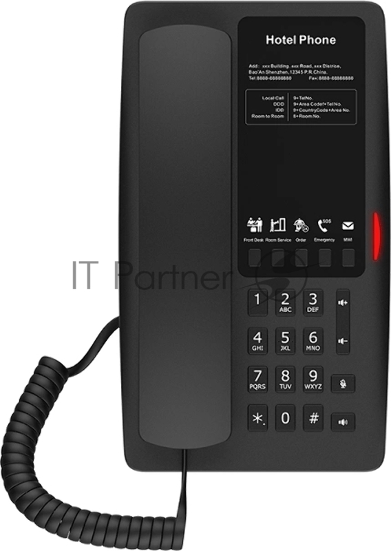 Fanvil H4W, 2 SIP-акк., POE, БП в комп., 1x100 Mbps, Wi-Fi 6, Чёрный, 5 прог. клав.