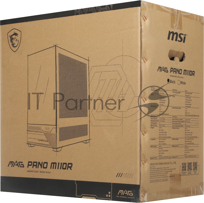 Корпус для ПК MSI MAG Pano M110R , Micro-ATX, 1xUSB 3.2 Gen 1, 1xUSB 3.2 Gen2x2 Type-C, 2x140mm, ARGB Reverse Blade Fan, 1x120mm ARGB Fan, ARGB+PWM Control Board, TG