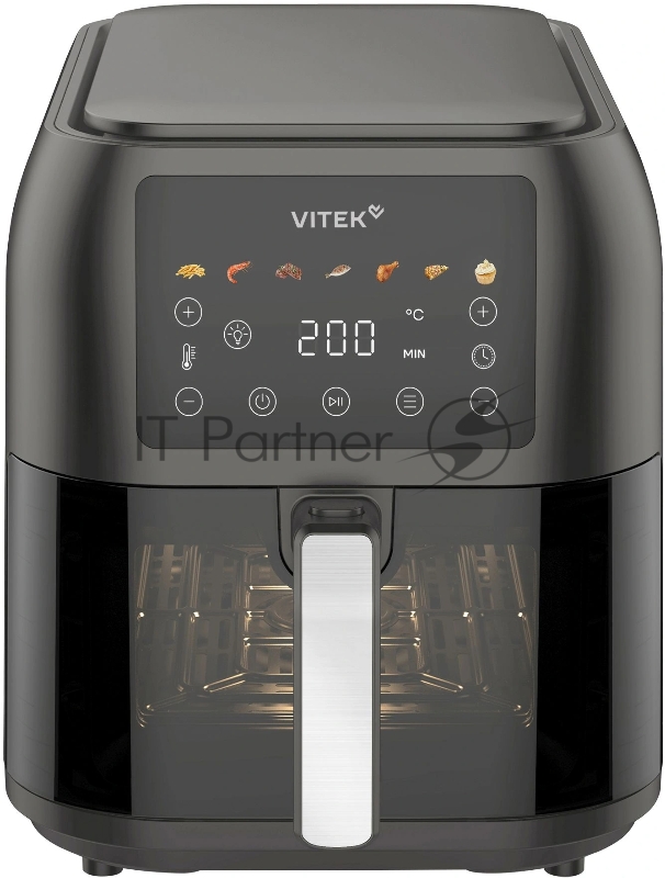 Аэрогриль Vitek VT-AF8001 8л 1700Вт темно-серый/черный