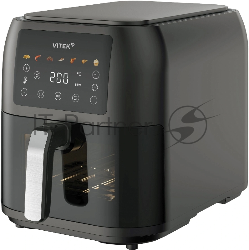Аэрогриль Vitek VT-AF8001 8л 1700Вт темно-серый/черный
