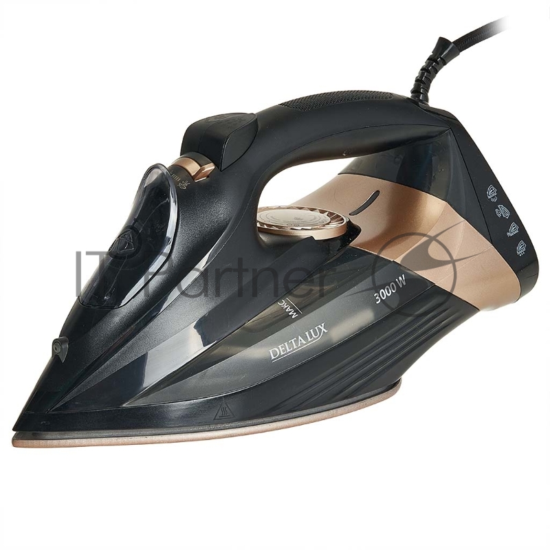 Утюг DELTA LUX DE-3008 Black/gold