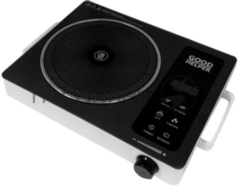 Плита настольная электрическая Goodhelper ES-20R03 черный, 2 кВт, ТЭН, конфорки - 1, стеклокерамика, поворотные переключатели, сенсор