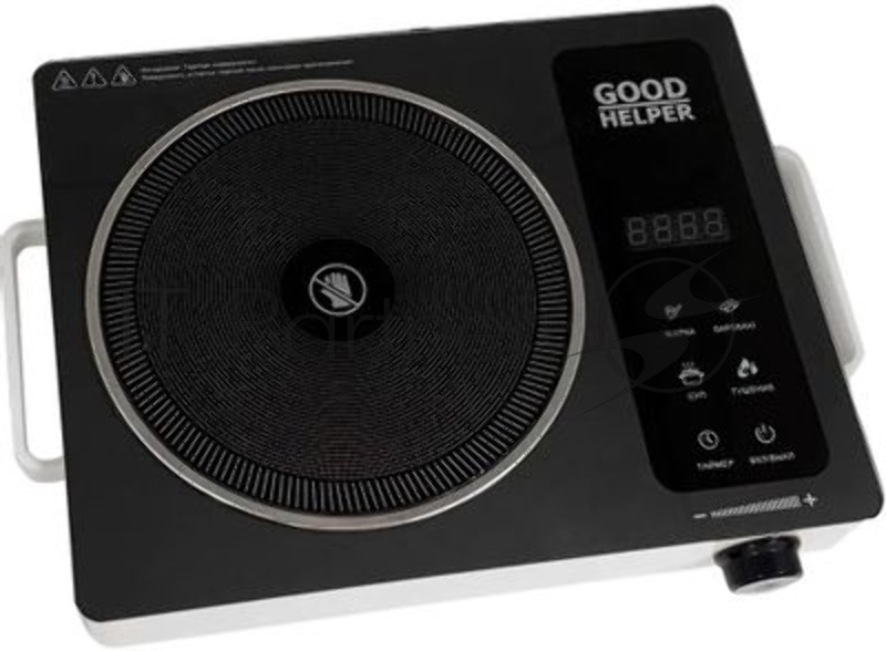 Плита настольная электрическая Goodhelper ES-20R03 черный, 2 кВт, ТЭН, конфорки - 1, стеклокерамика, поворотные переключатели, сенсор