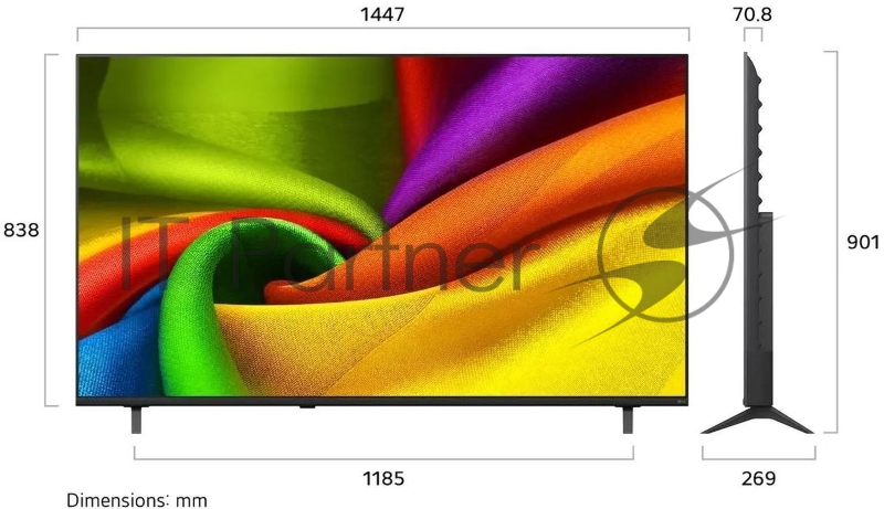 Телевизор LG 65 65NU900B6LA, черный, Direct LED 3840x2160 4K UHD AI, 60Hz, webOS