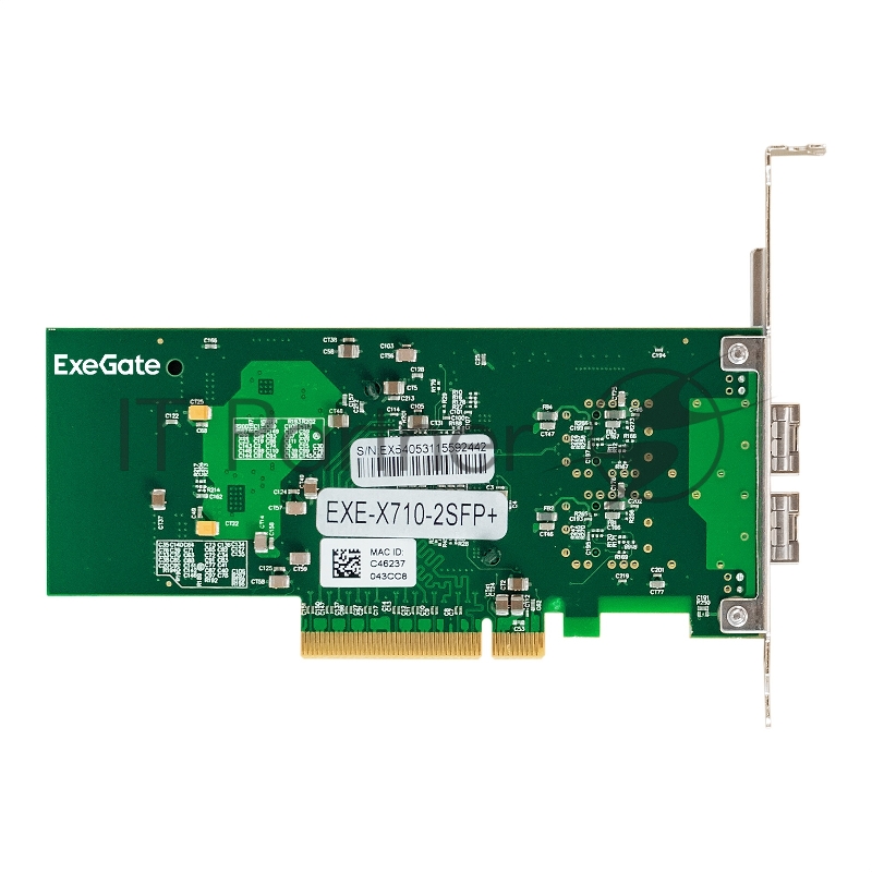 Сетевой адаптер ExeGate EXE-X710-2SFP+ (PCI-E x8 v.3, порты 2x SFP+, Dual 10Gb/s, Server NIC Chipset Intel FTXL710)