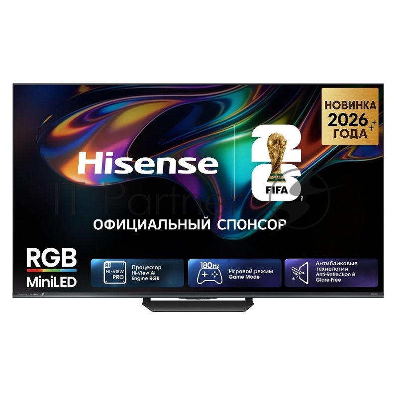 Телевизор QLED Hisense 75 75UR8S угольно-серый 4K Ultra HD 144Hz DVB-T DVB-T2 DVB-C DVB-S DVB-S2 USB WiFi Smart TV