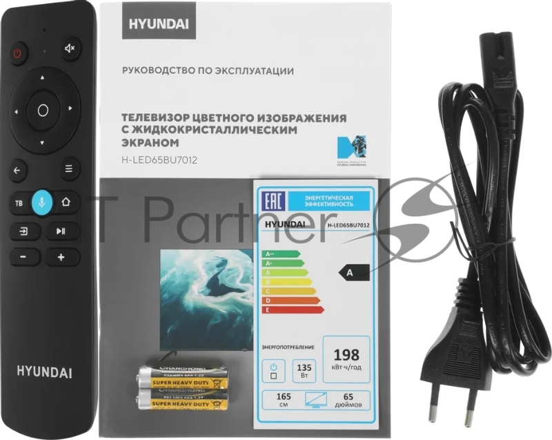 Телевизор LED Hyundai 65 H-LED65BU7012 Яндекс.ТВ черный 4K Ultra HD 60Hz DVB-T DVB-T2 DVB-C DVB-S DVB-S2 WiFi Smart TV