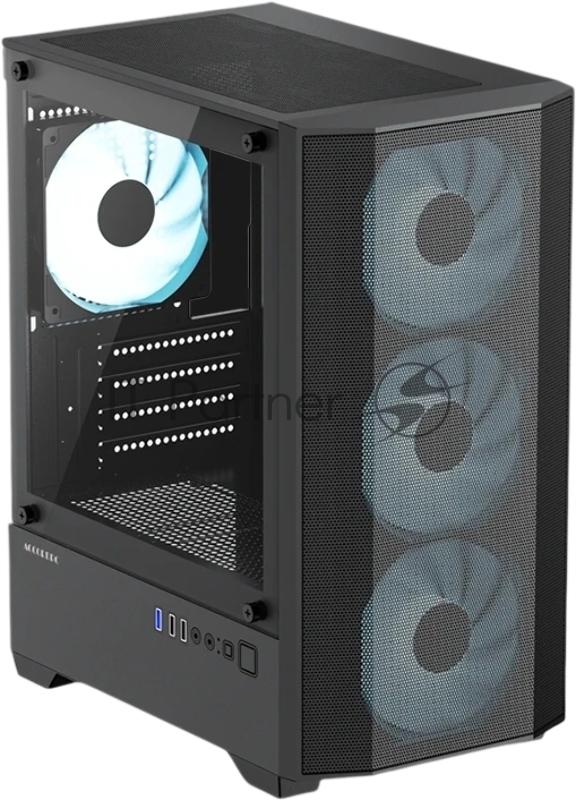 Корпус Accord ACC-195M черный без БП mATX 8x120mm 2xUSB2.0 1xUSB3.0 audio bott PSU
