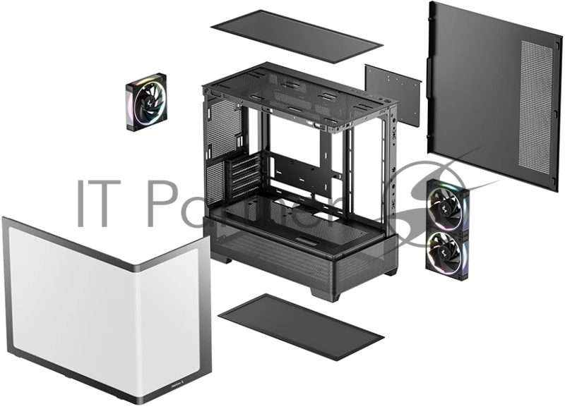Корпус Deepcool CG380U 3F черный без БП mATX 6x120mm 3x140mm 2xUSB3.0 audio bott PSU