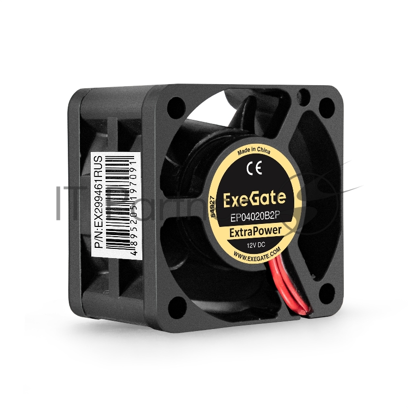 Вентилятор 12В DC ExeGate ExtraPower EP04020B2P (40x40x20 мм, 2-Ball (двойной шарикоподшипник), 2pin (разъем 2.54), 7000RPM, 32dBA)