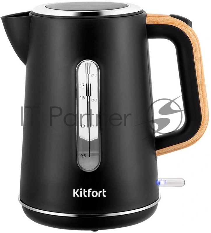 Чайник электрический Kitfort КТ-8706 1.7л. 3000Вт черный/дерево корпус: пластик