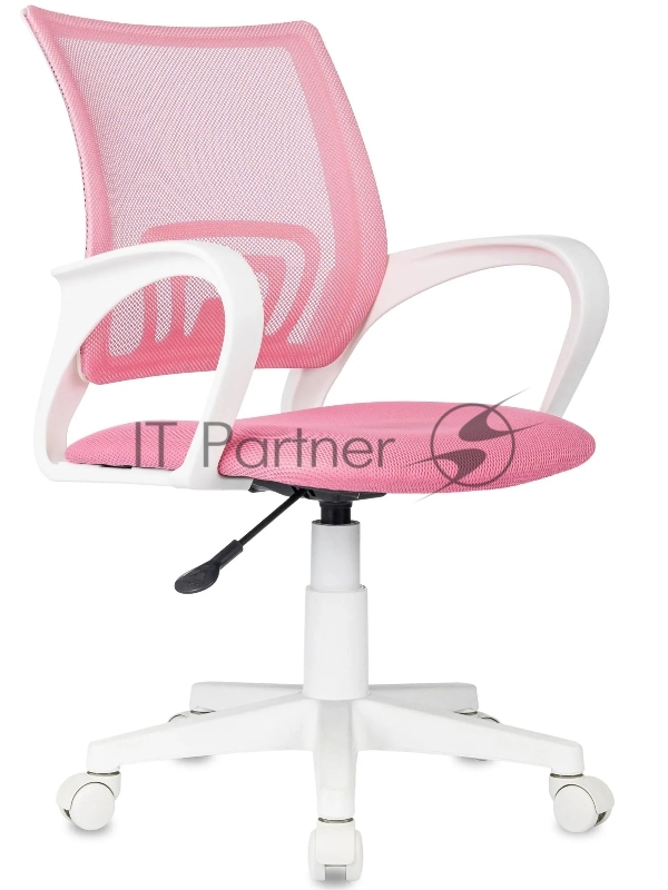 Кресло Domfy DK X-ROOM WH розовый TW-06A TW-13A сетка/ткань крестов. пластик белый