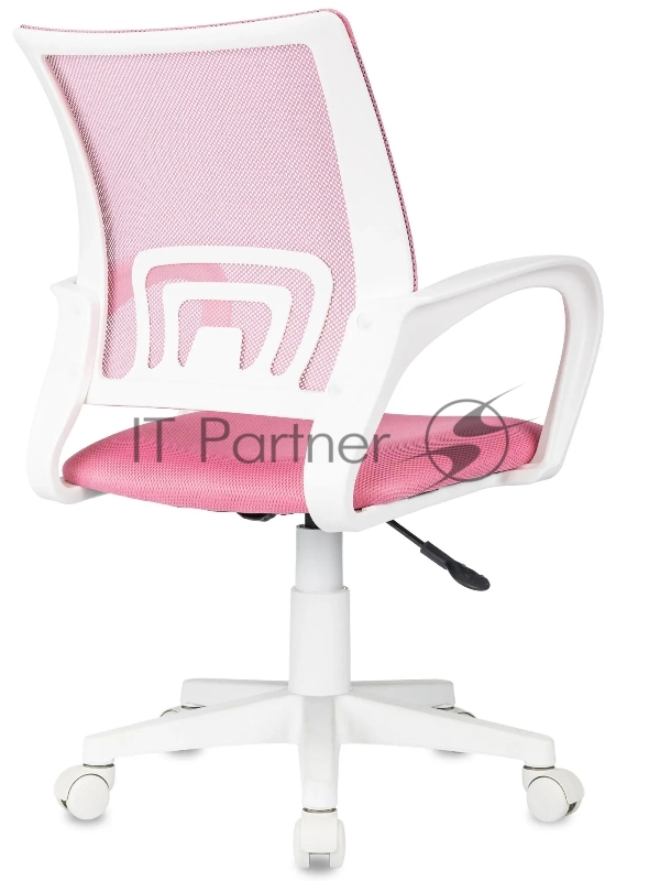 Кресло Domfy DK X-ROOM WH розовый TW-06A TW-13A сетка/ткань крестов. пластик белый