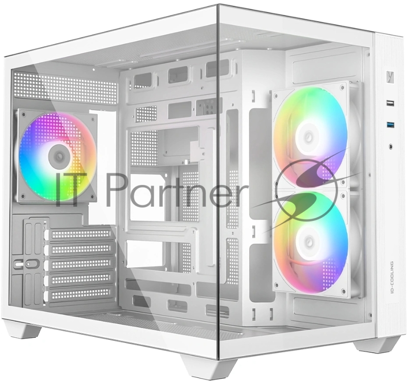 Корпус Case ID-Cooling VIEW 500 ARGB White mATX/win TG/3 fans/Gen2 Type C/CPU 162mm/GPU 407mm/no PSU