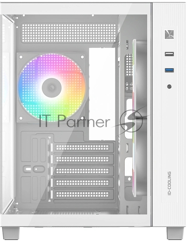 Корпус Case ID-Cooling VIEW 500 ARGB White mATX/win TG/3 fans/Gen2 Type C/CPU 162mm/GPU 407mm/no PSU