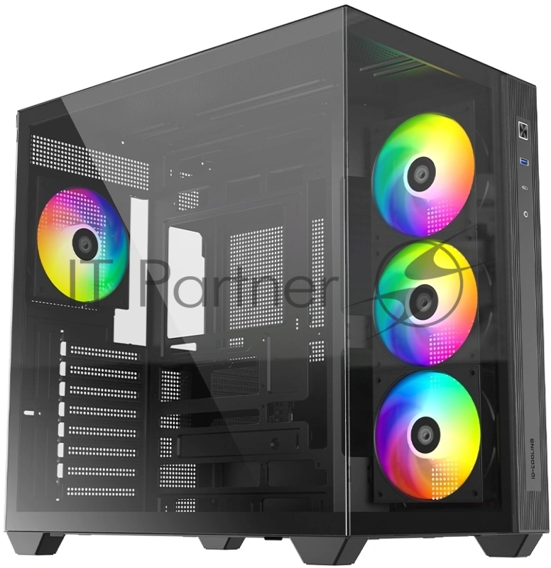 Корпус Case ID-Cooling VIEW 510 ARGB Black ATX/win TG/4 fans/Gen2 Type C/CPU 162mm/GPU 407mm/ no PSU