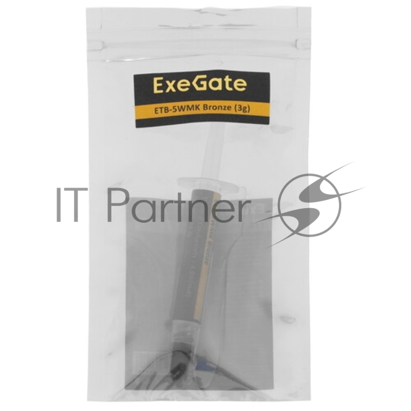 Термопаста ExeGate ETb-5WMK Bronze (4,9 Вт/(м•К), 3г, шприц с лопаткой)