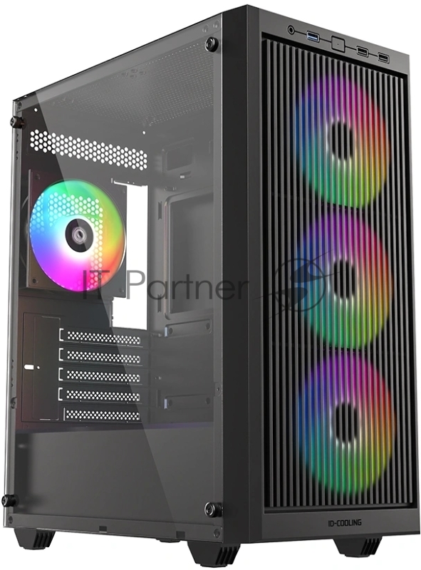Корпус Case ID-Cooling WARE 300 ARGB Black mATX/win TG/ 4 fans/ Type C/ CPU 160mm/ GPU 320mm/ no PSU