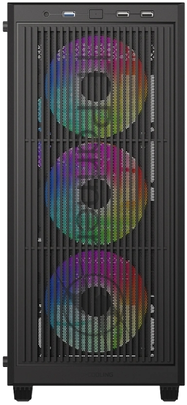 Корпус Case ID-Cooling WARE 300 ARGB Black mATX/win TG/ 4 fans/ Type C/ CPU 160mm/ GPU 320mm/ no PSU