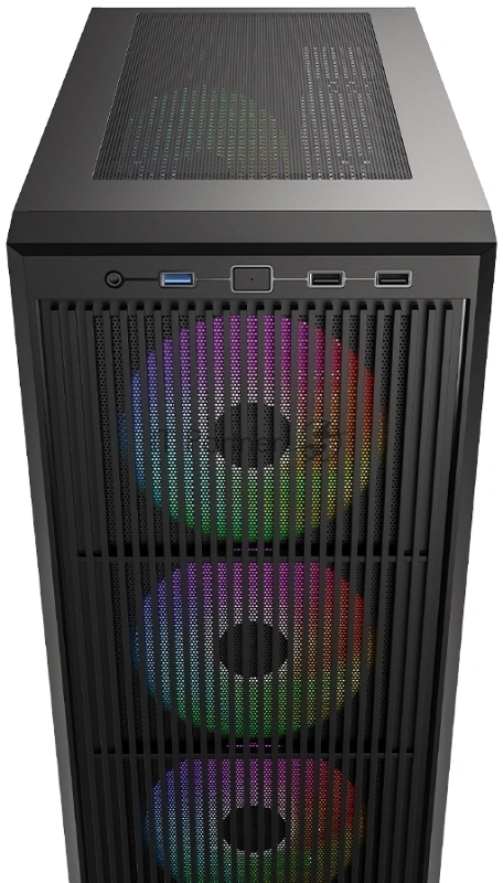 Корпус Case ID-Cooling WARE 310 ARGB Black ATX/ win TG/ 4 fans/ Type C/ CPU 160mm/ GPU 320mm/ no PSU