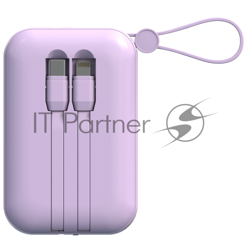 Портативный аккумулятор TOLT Lit LT-LM10T, 10000mAh, 22,5W, fast charging and PD, violet/ Powerbank TOLT Lit LT-LM10T, 10000mAh, 22,5W, fast charging and PD, violet
