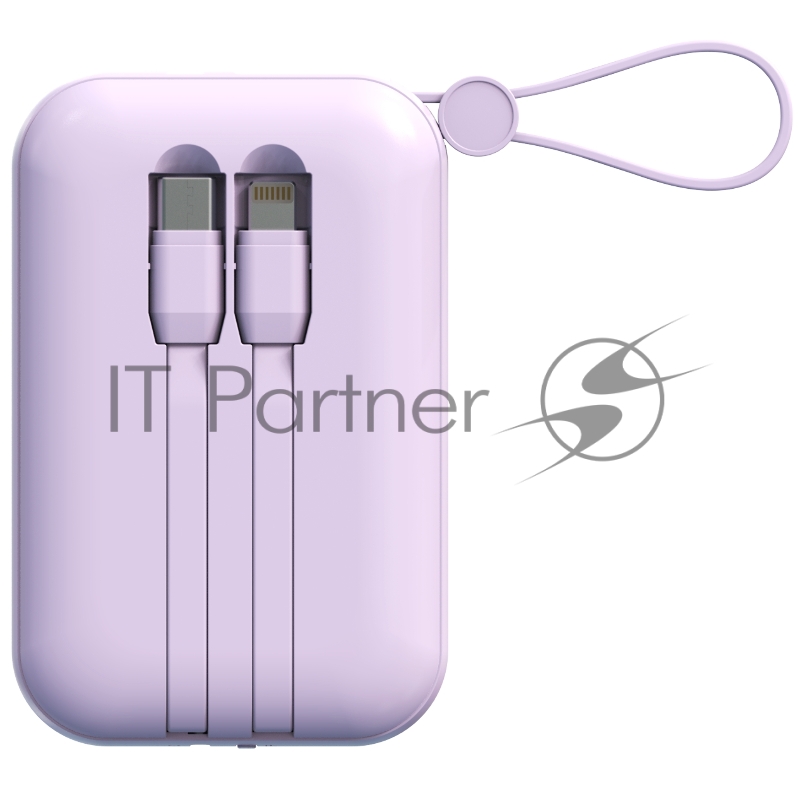 Портативный аккумулятор TOLT Lit LT-LL10T, 10000mAh, 22,5W, fast charging and PD, violet/ Powerbank TOLT Lit LT-LL10T, 10000mAh, 22,5W, fast charging and PD, violet