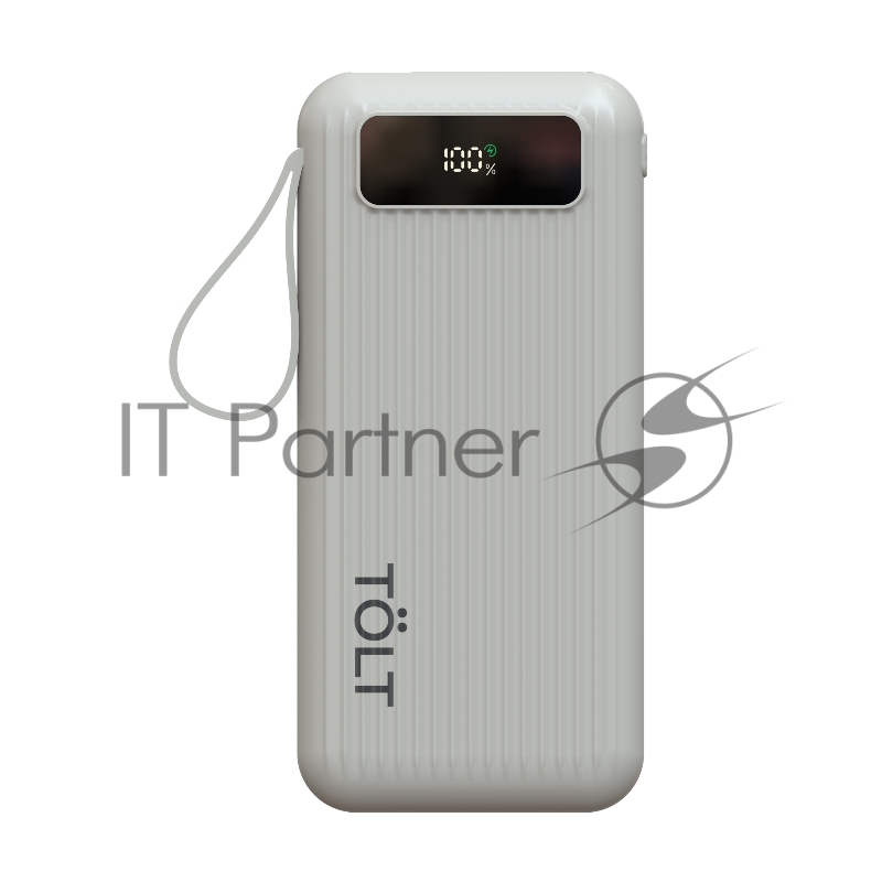 Портативный аккумулятор TOLT Stor SR-LB10D, 10000mAh, 22,5W, fast charging and PD, beige/ Powerbank TOLT Stor SR-LB10D, 10000mAh, 22,5W, fast charging and PD, beige