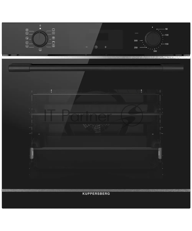 Духовой шкаф Kuppersberg HO 622 BX, High-Tech, 78 л, комбинированное управление, дисплей, таймер, 11 режимов, макс. температура 300 градусов, гриль, телескопические направляющие (на 1 уровень), энергоэффективность А, цвет черный, цвет фурнитуры черны