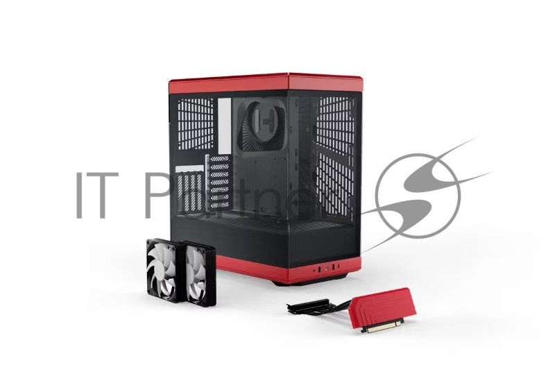 Корпус без блока питания Case HYTE Y40, Midi-Tower, TG, no fans, 2xUSB-A 3.2, 1xUSB Type-C, ATX, mATX, mITX Black Cherry