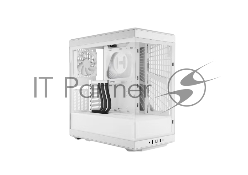 Корпус без блока питания Case HYTE Y40, Midi-Tower, TG, no fans, 2xUSB-A 3.2, 1xUSB Type-C, ATX, mATX, mITX Snow White