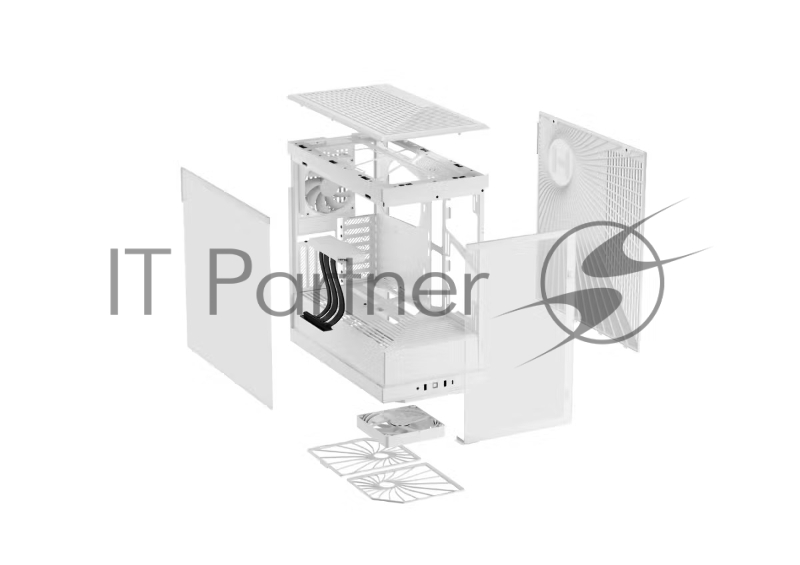 Корпус без блока питания Case HYTE Y40, Midi-Tower, TG, no fans, 2xUSB-A 3.2, 1xUSB Type-C, ATX, mATX, mITX Snow White