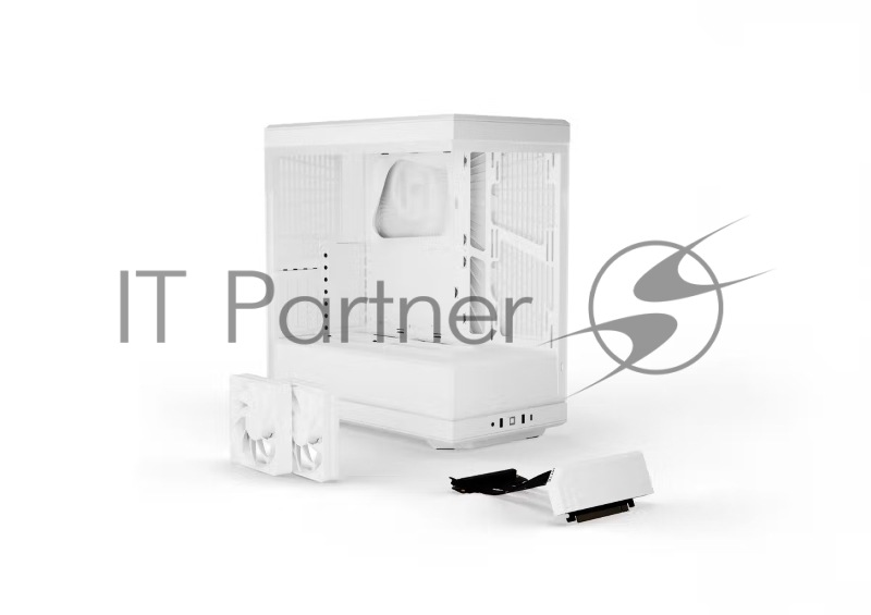 Корпус без блока питания Case HYTE Y40, Midi-Tower, TG, no fans, 2xUSB-A 3.2, 1xUSB Type-C, ATX, mATX, mITX Snow White
