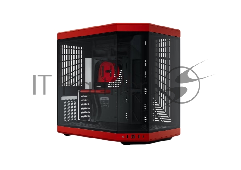 Корпус без блока питания Case HYTE Y70, Midi-Tower, TG, no fans, 2xUSB-A 3.2, 1xUSB Type-C, E-ATX, ATX, mATX, mITX Black Cherry