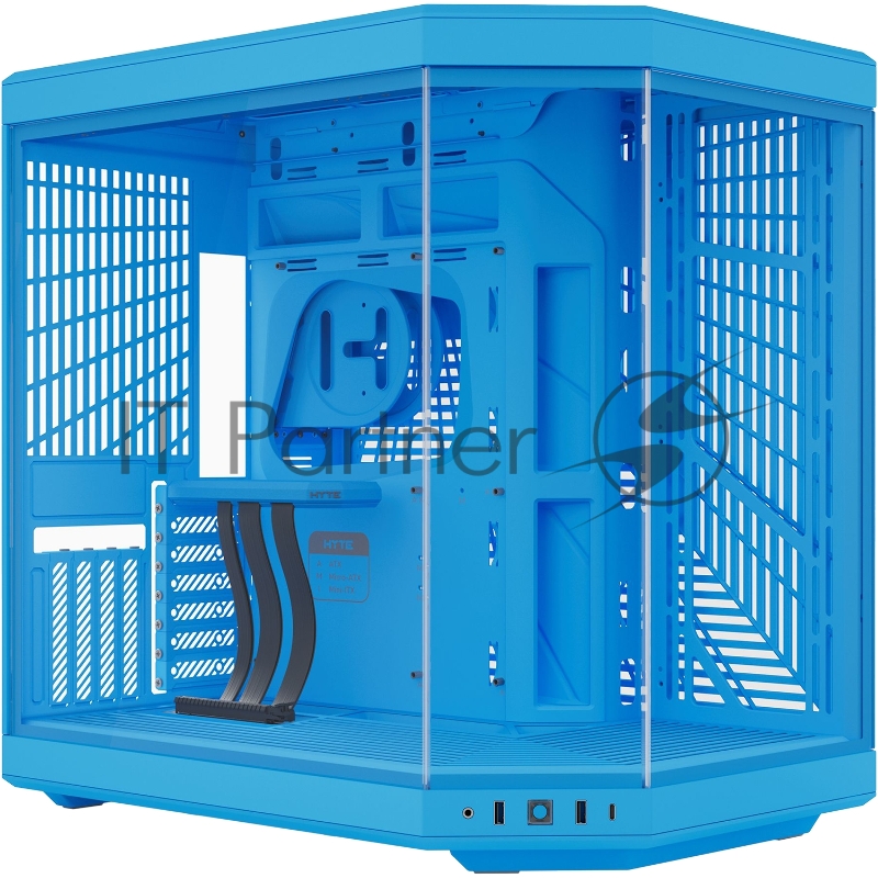 Корпус без блока питания Case HYTE Y70, Midi-Tower, TG, no fans, 2xUSB-A 3.2, 1xUSB Type-C, E-ATX, ATX, mATX, mITX Blueberry Milk
